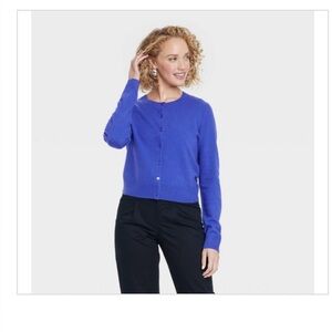a new day Cobalt Blue Crewneck Button Cardigan